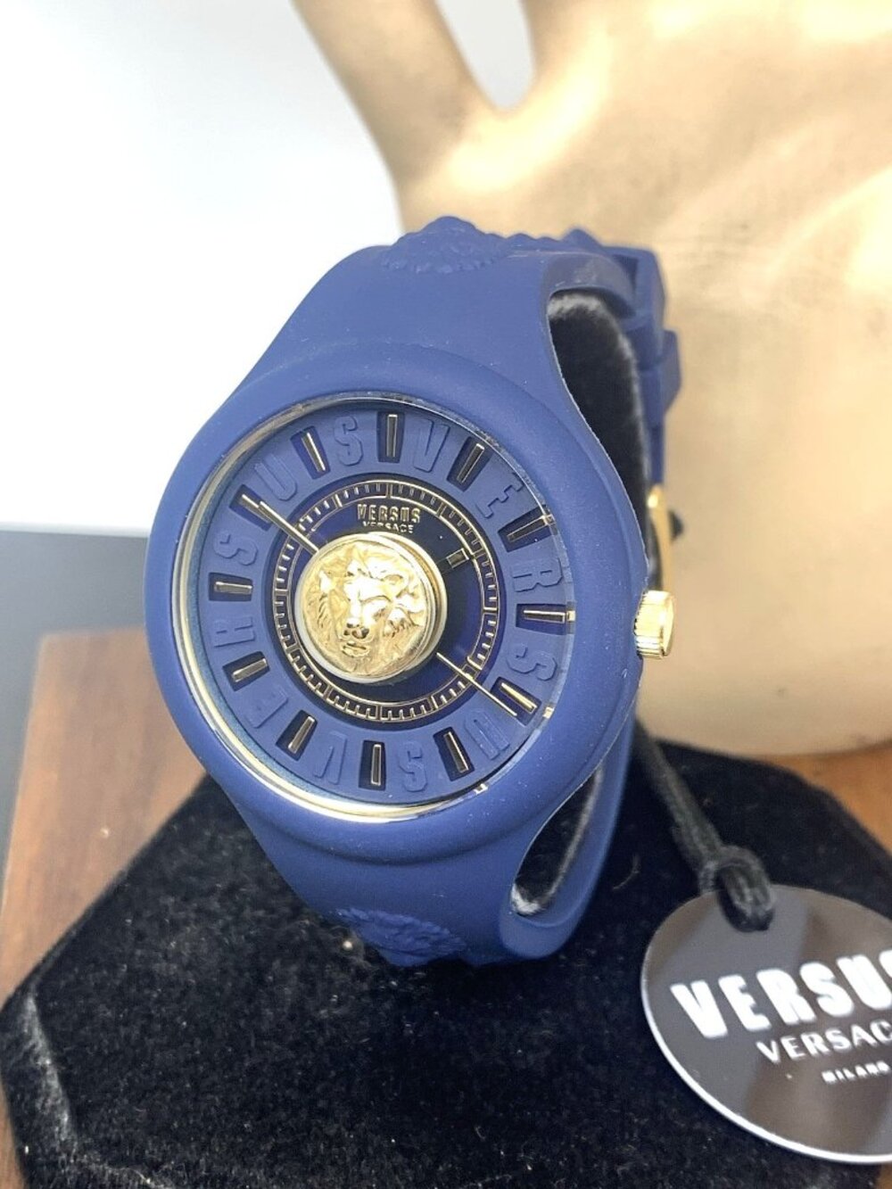 Versus by Versace Women's Watch VSP0Q1H21 Quartz Gold Blue Rubber Band 40mm